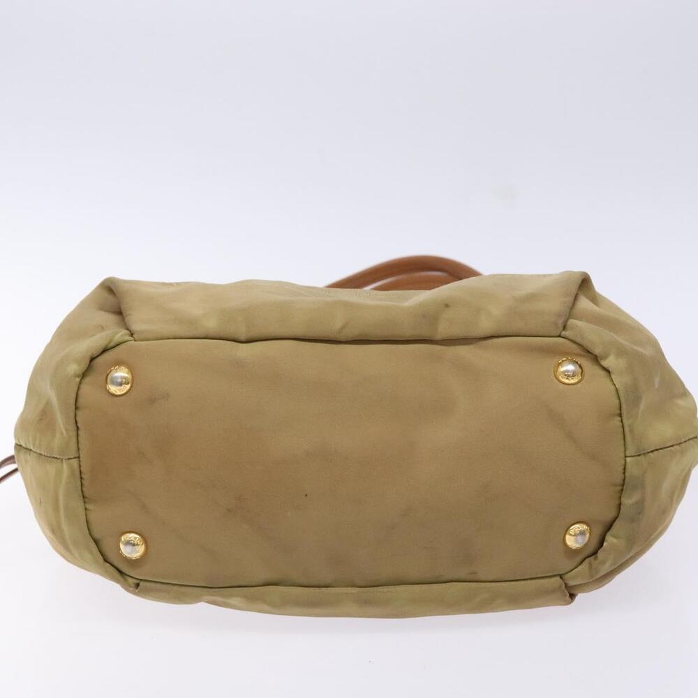 PRADA Hand Bag Nylon Beige Gold - Picture 9 of 13